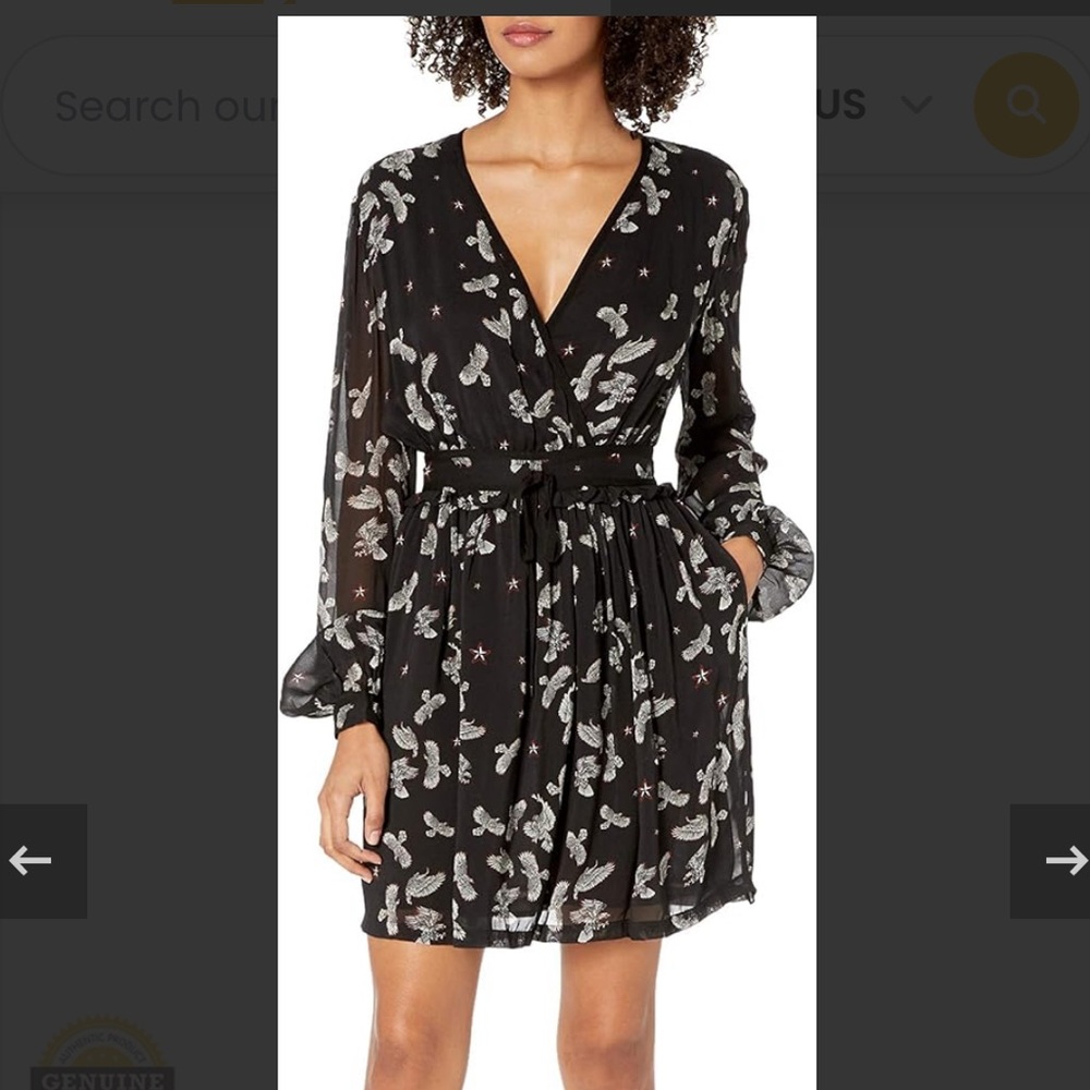 Just Cavalli Black and White eagle Print Dress